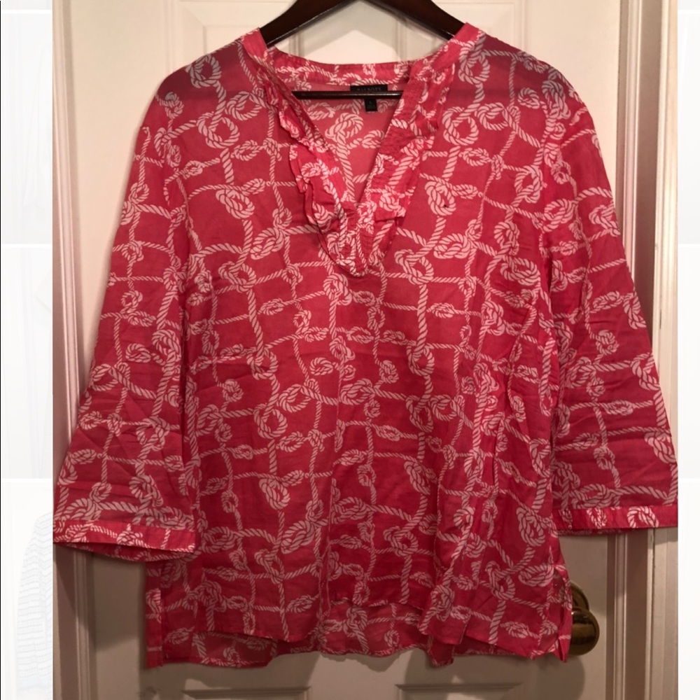 Talbot Tunic pink and white top size L